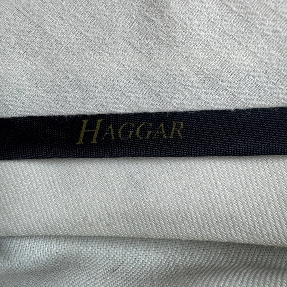 Vtg Haggar Dress Pants Mens 34x34 Brown Wool Blend Pleated Slash Pocket Career